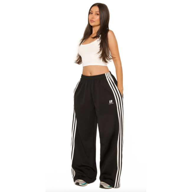 L.A Sisters L.A OFFICIAL OVERSIZED MULTI STRIPED PANTS BLACK