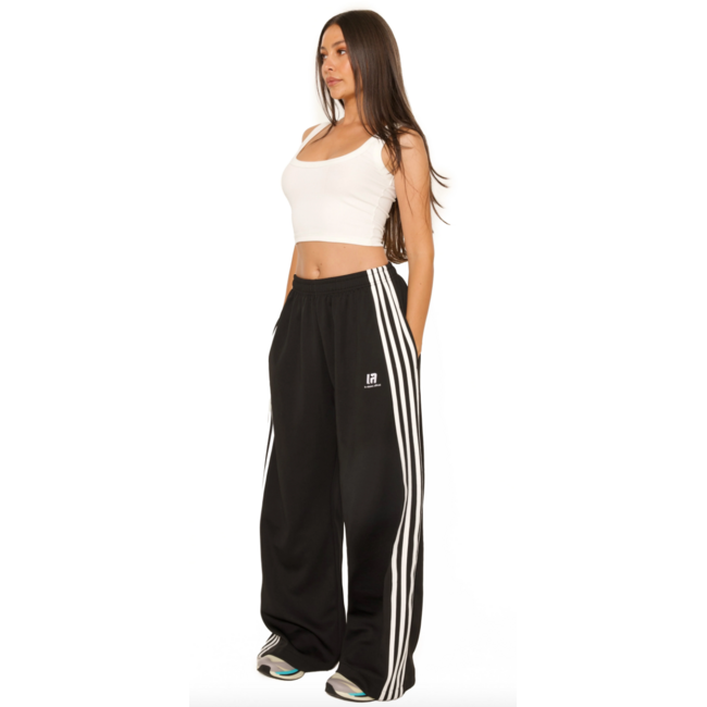 L.A Sisters L.A OFFICIAL OVERSIZED MULTI STRIPED PANTS BLACK