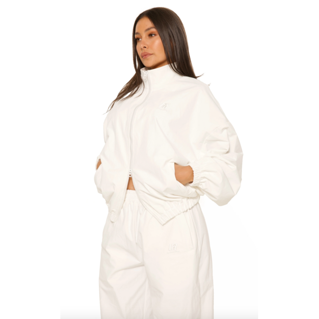 L.A Sisters L.A OFFICIAL EMBROIDERED ZIP UP JACKET WHITE