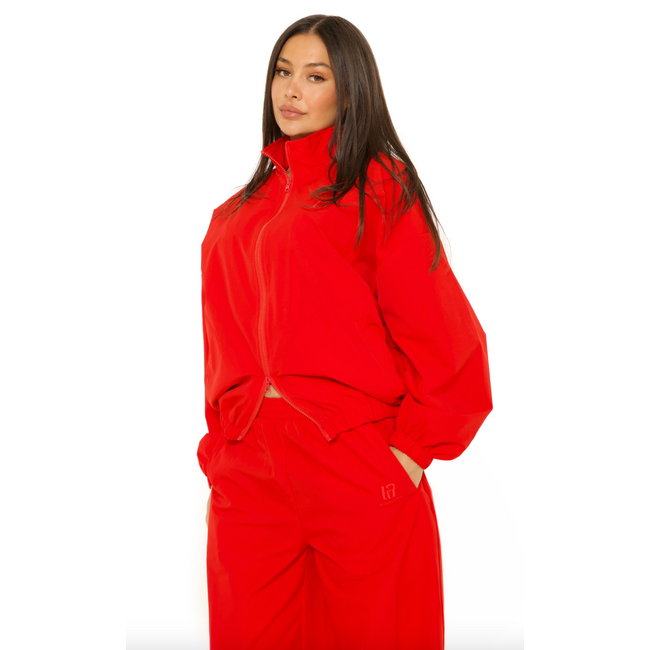 L.A Sisters L.A OFFICIAL EMBROIDERED ZIP UP JACKET RED