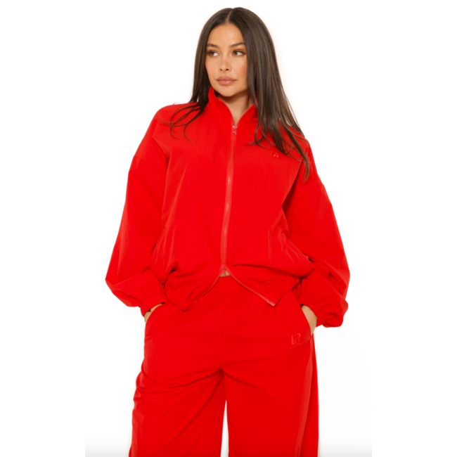 L.A Sisters L.A OFFICIAL EMBROIDERED ZIP UP JACKET RED