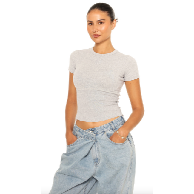 L.A Sisters L.A OFFICIAL RHINESTONE TOP GREY