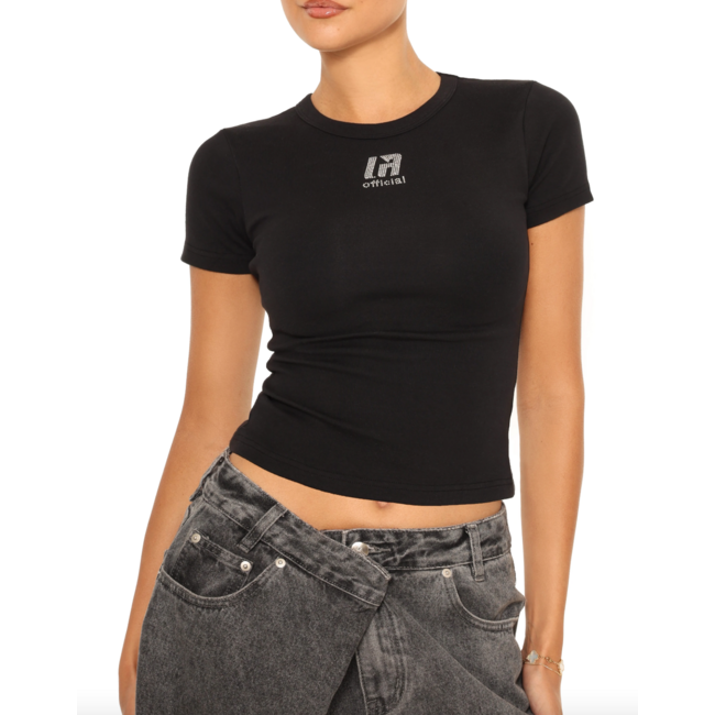 L.A Sisters L.A OFFICIAL RHINESTONE TOP BLACK