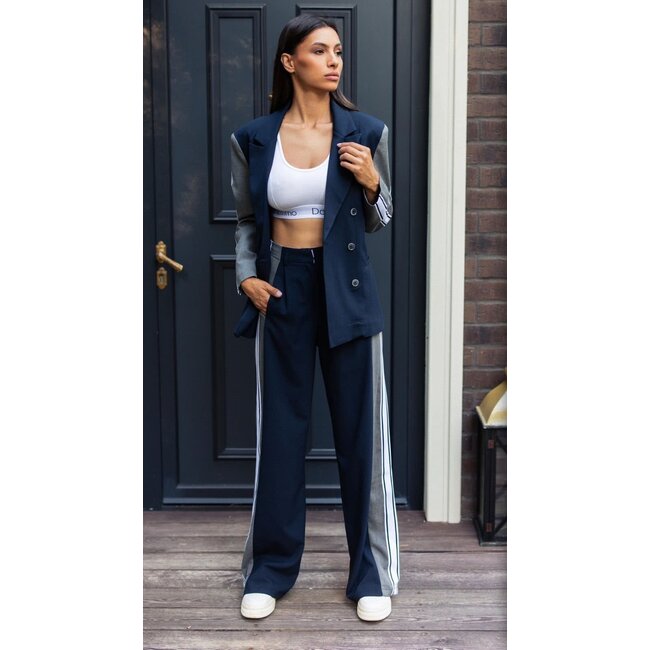 RHYME & HYPE JACKET DOUBLE COLOUR TAPED NAVY