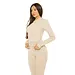 L.A Sisters LONG SLEEVE WRAP LOUNGE TOP BEIGE