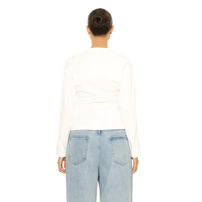 L.A Sisters LONG SLEEVE OVERSIZED WAIST TEE WHITE