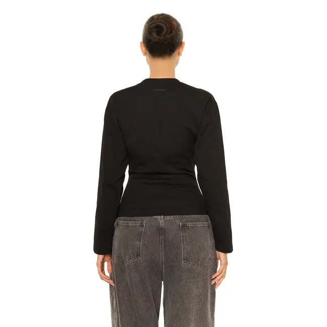 L.A Sisters LONG SLEEVE OVERSIZED WAIST TEE BLACK