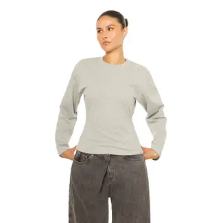 L.A Sisters LONG SLEEVE OVERSIZED WAIST TEE GREY