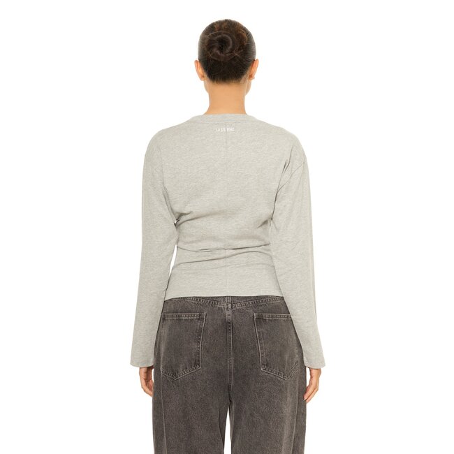 L.A Sisters LONG SLEEVE OVERSIZED WAIST TEE GREY