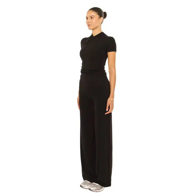 L.A Sisters WIDE LEG LOUNGE PANTS BLACK