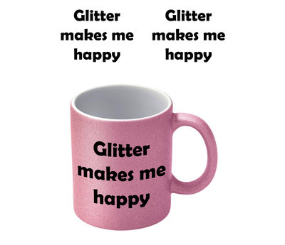 Glitter Makes Me Happy Roze Glitter Mok