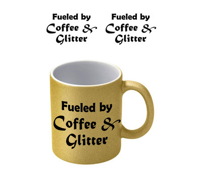 Coffee And Glitter Goude Glitter Mok