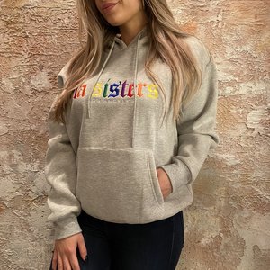 LA Sisters Rainbow hoodie grijs