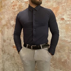 Purewhite Jersey Overhemd Blue Purewhite Jersey Overhemd Blue