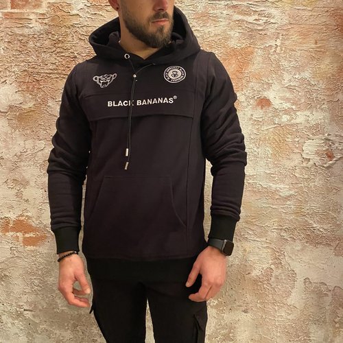 Black Bananas Anorak Style Hoody zwart