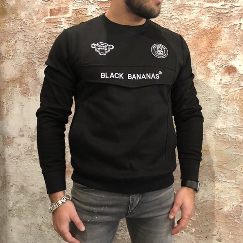 Black Bananas The Anorak Crewneck zwart Black Bananas The Anorak Crewneck zwart
