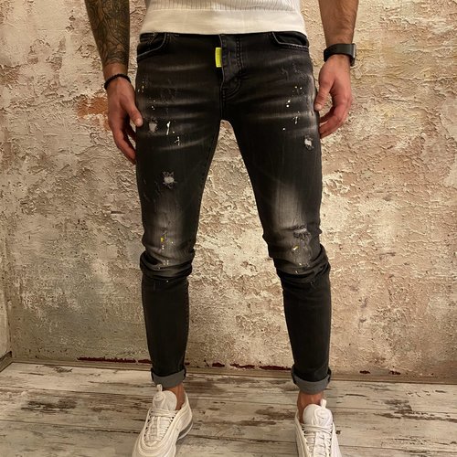 My Brand MyBrand skinny denim grey neon yellow