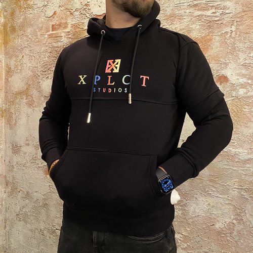 Xplct Rainbow hoodie zwart Xplct Rainbow hoodie zwart