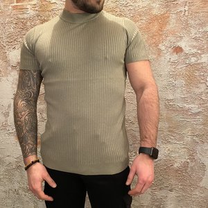 Purewhite Stripe pullover Lt Army