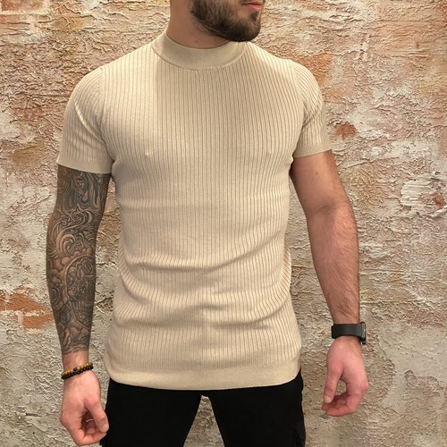 Purewhite Stripe Pullover Sand