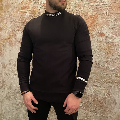 Purewhite Sweater Logo Black Purewhite Sweater Logo Black
