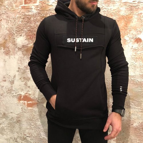 Sustain Logo Anorak hoodie Zwart Sustain Logo Anorak hoodie Zwart