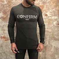 Long sleeve logo grey