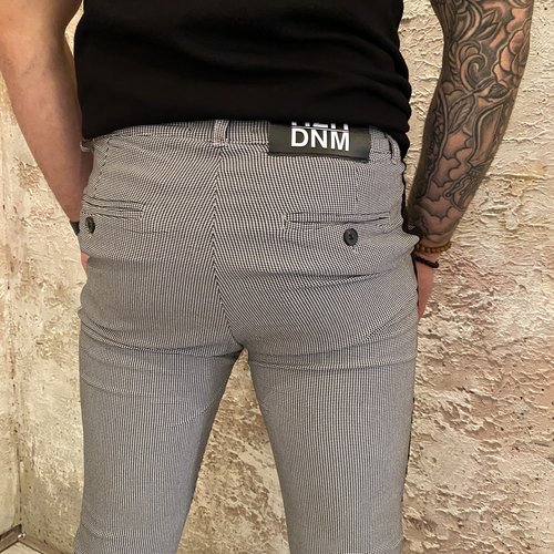 H2H Denim Pant Bakkers ruit grijs zwart