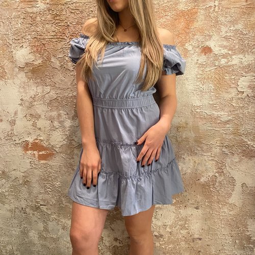 NAKD Off shoulder mini dress blue NAKD Off shoulder mini dress blue