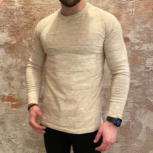 Purewhite Pullover slim fit sand