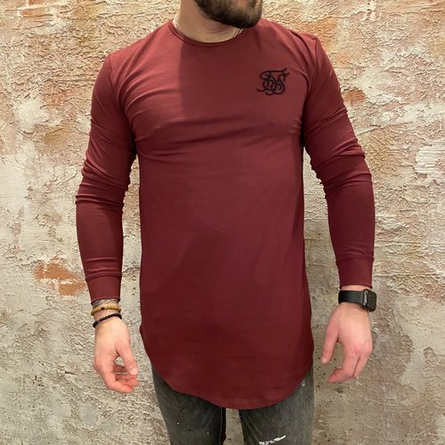 SikSilk Long Sleeve Burgundy