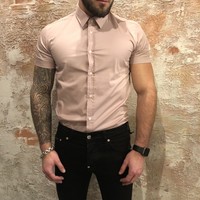 Shirt korte mouw pink