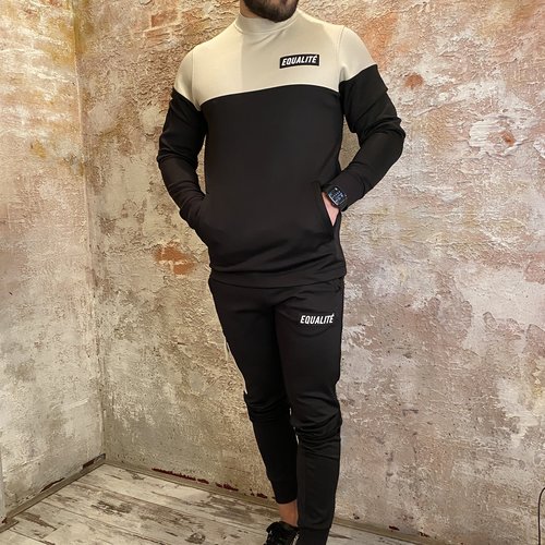 Equalité Future tracksuit black beige Equalité Future tracksuit black beige