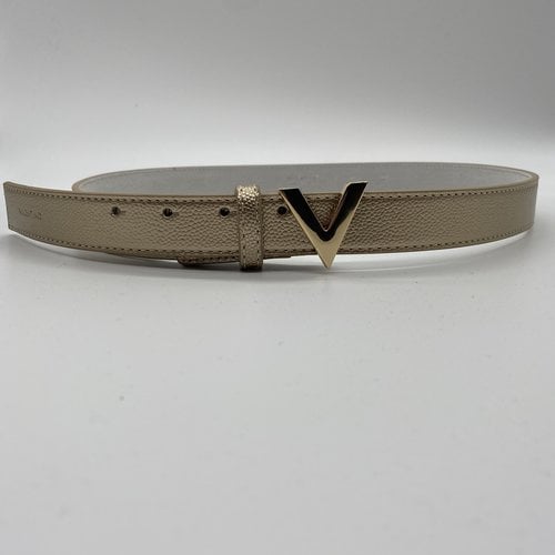 Valentino by Mario Valentino Gold Belt gold logo