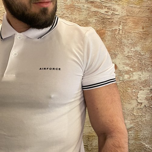 Airforce Polo Double Stripe White/ True Black