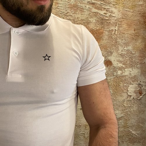 Airforce Polo Outline Star White/Black