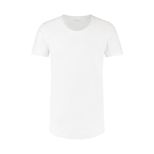 Purewhite long U neck tshirt white