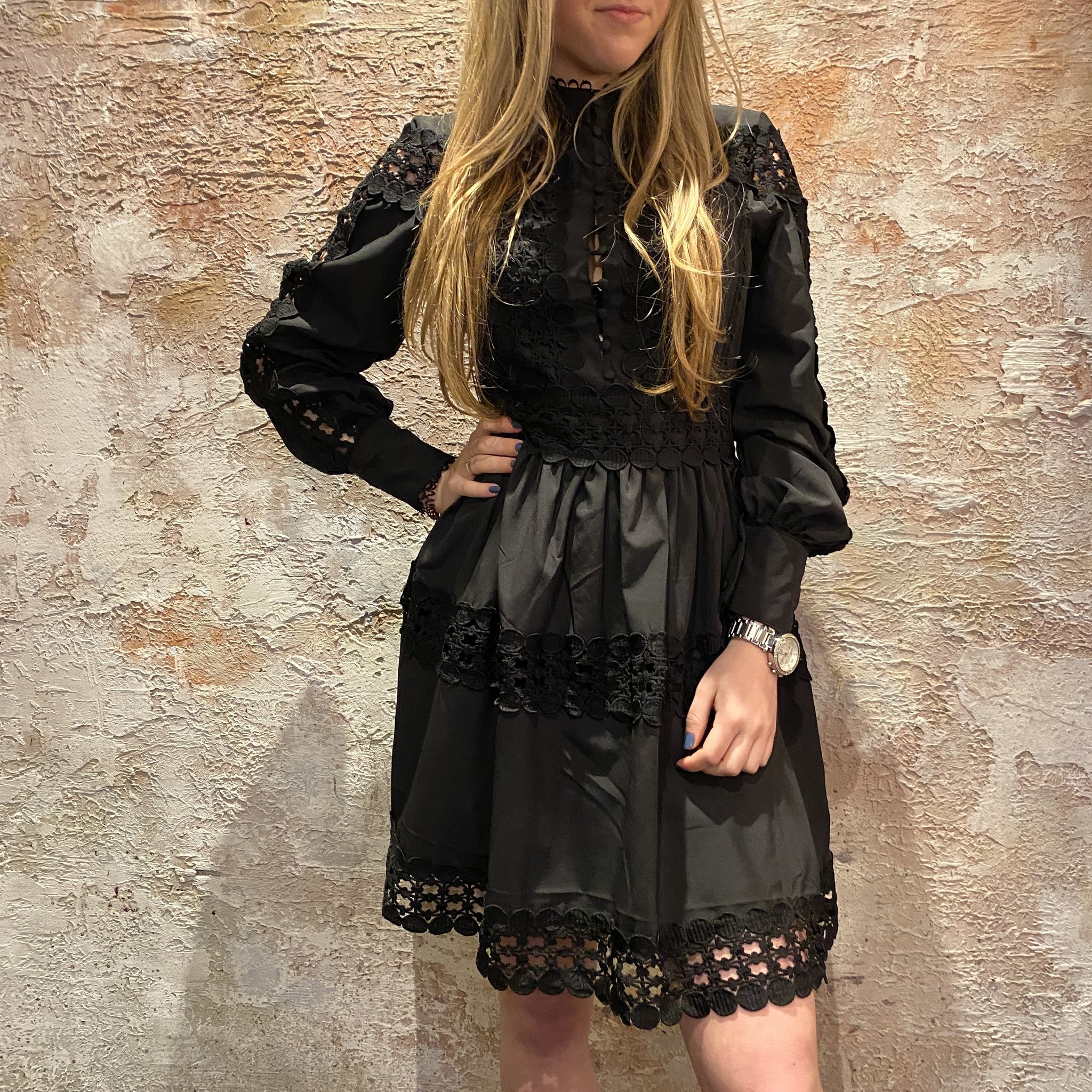 Lachinita Zwart Jurkje Met Kant Midi Jurk Wehkamp Strandjurk