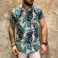 korte Mouw Aqua print