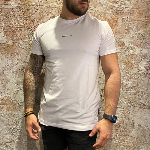 Purewhite t-shirt white driehoek print