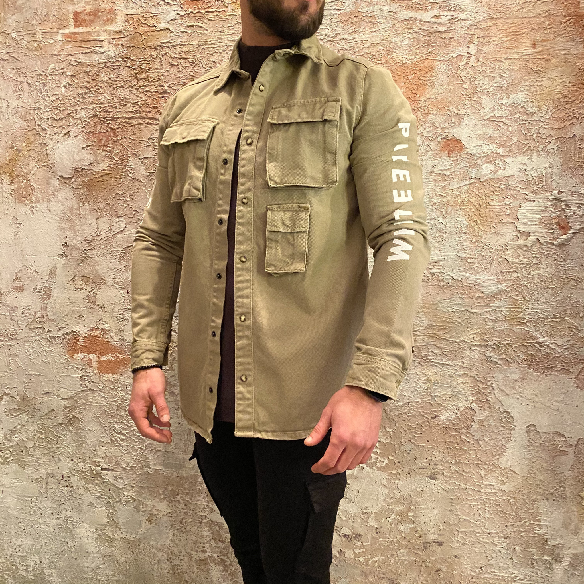 Purewhite overshirt army green - Have2Have Fashion