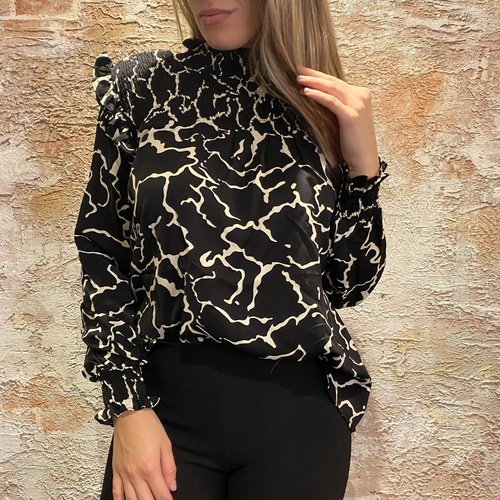 Have2have jurkjes Blouse print black Have2have jurkjes Blouse print black