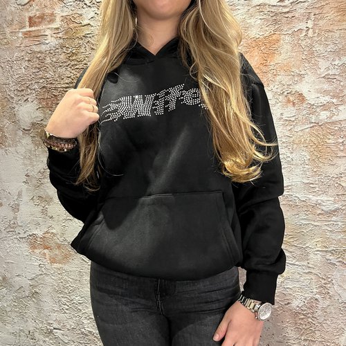 LA Sisters Rhinestone Wifey Hoodie black LA Sisters Rhinestone Wifey Hoodie black