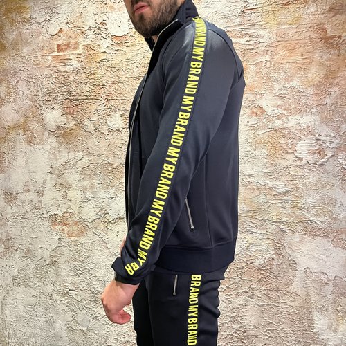 My Brand Tape Track Suit Navy Neon Yellow