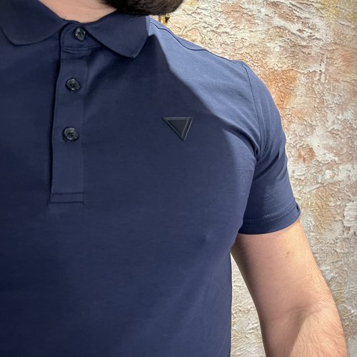 Purewhite Triangle Chest Polo Navy