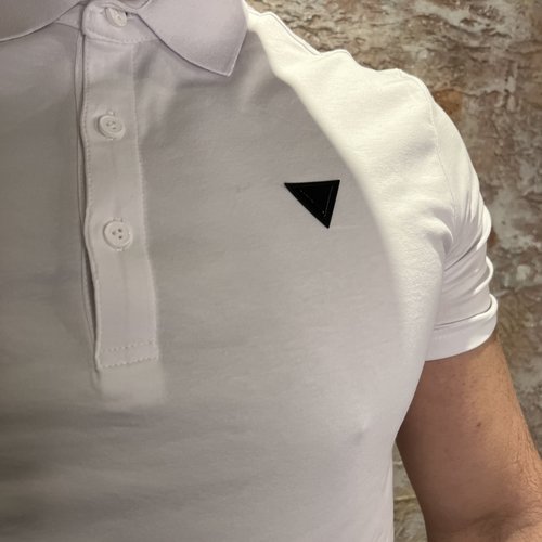 Purewhite Triangle Chest Polo White