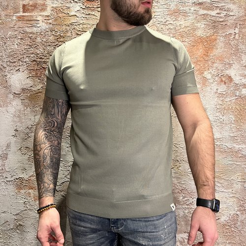 Purewhite Round Neck Army Green