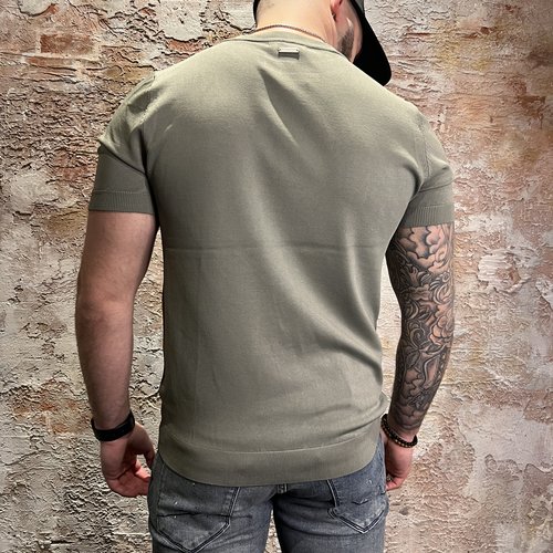 Purewhite Round Neck Army Green