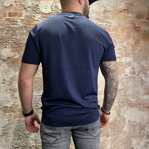 Purewhite Round Neck Navy