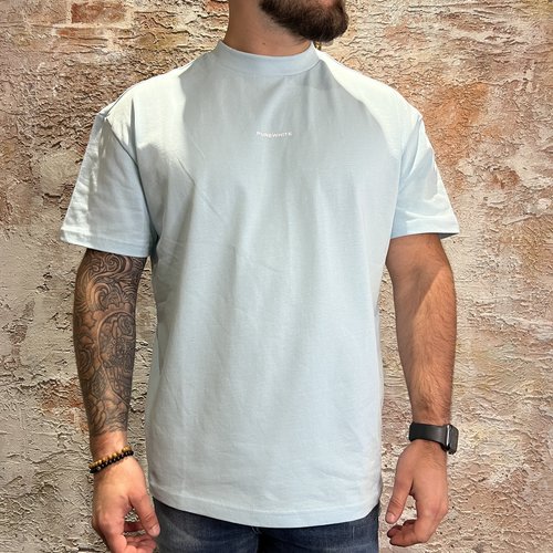 Purewhite T-shirt With back Print Lt Blue